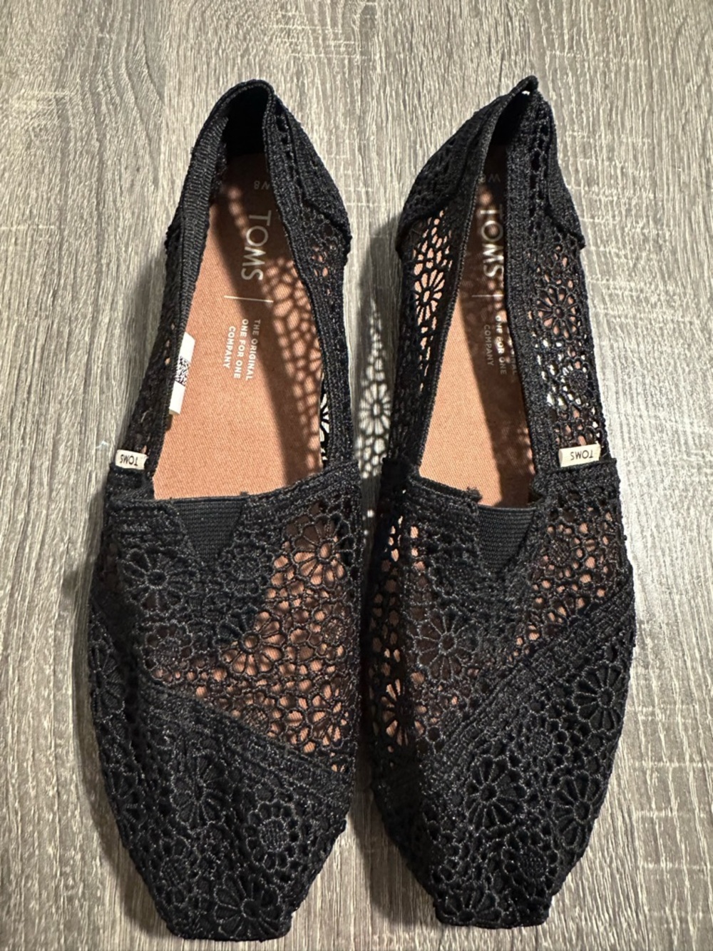TOMS Women’s Black Crochet Lace Shoes